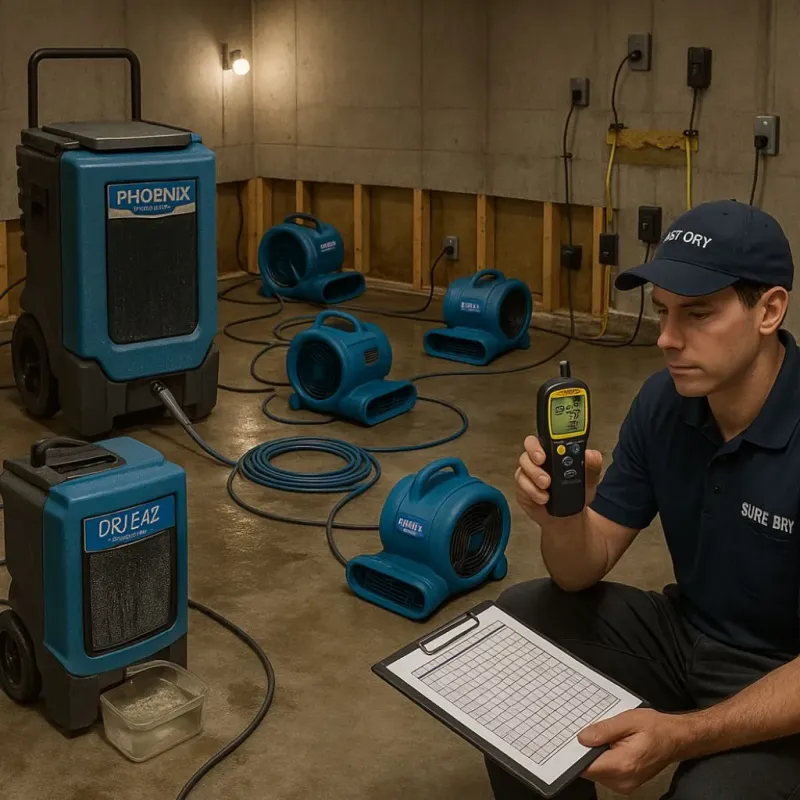 Structural Drying and Dehumidification process in Olivet, MI
